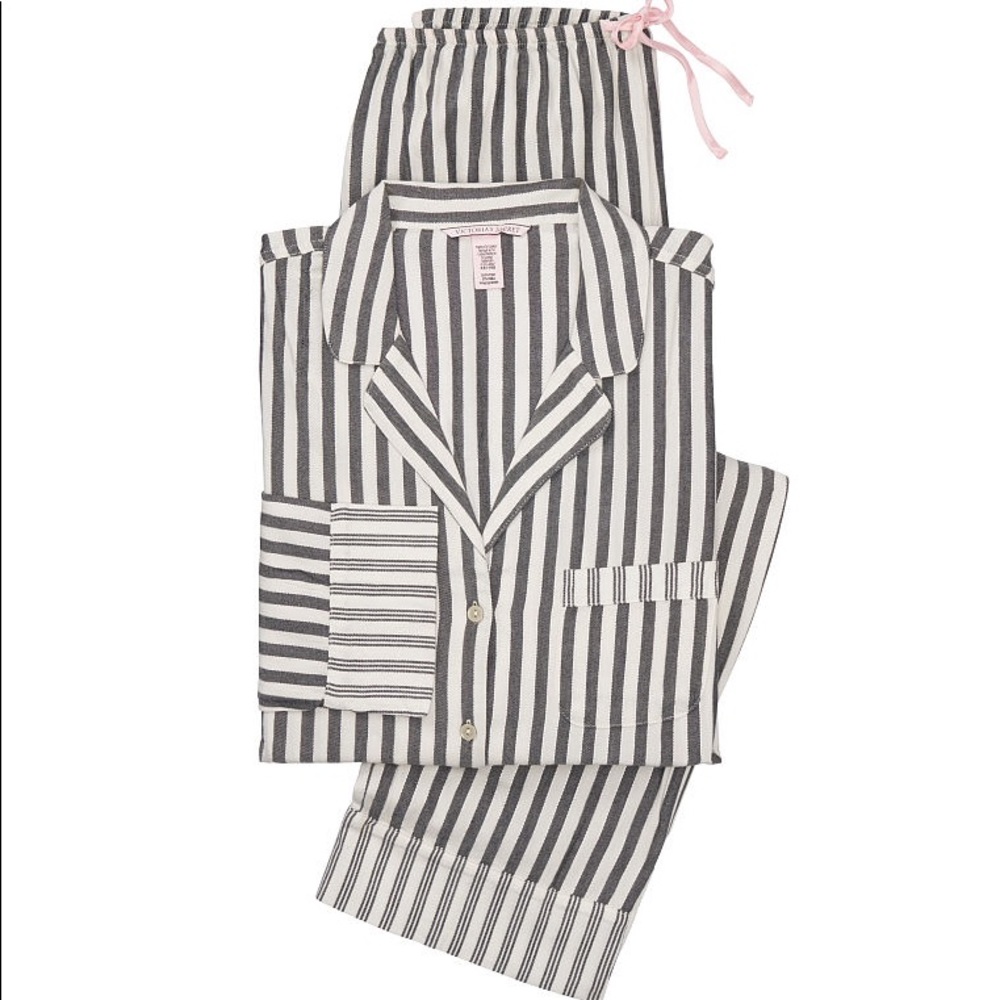 NWT Victoria’s Secret Striped Grey PJ Set